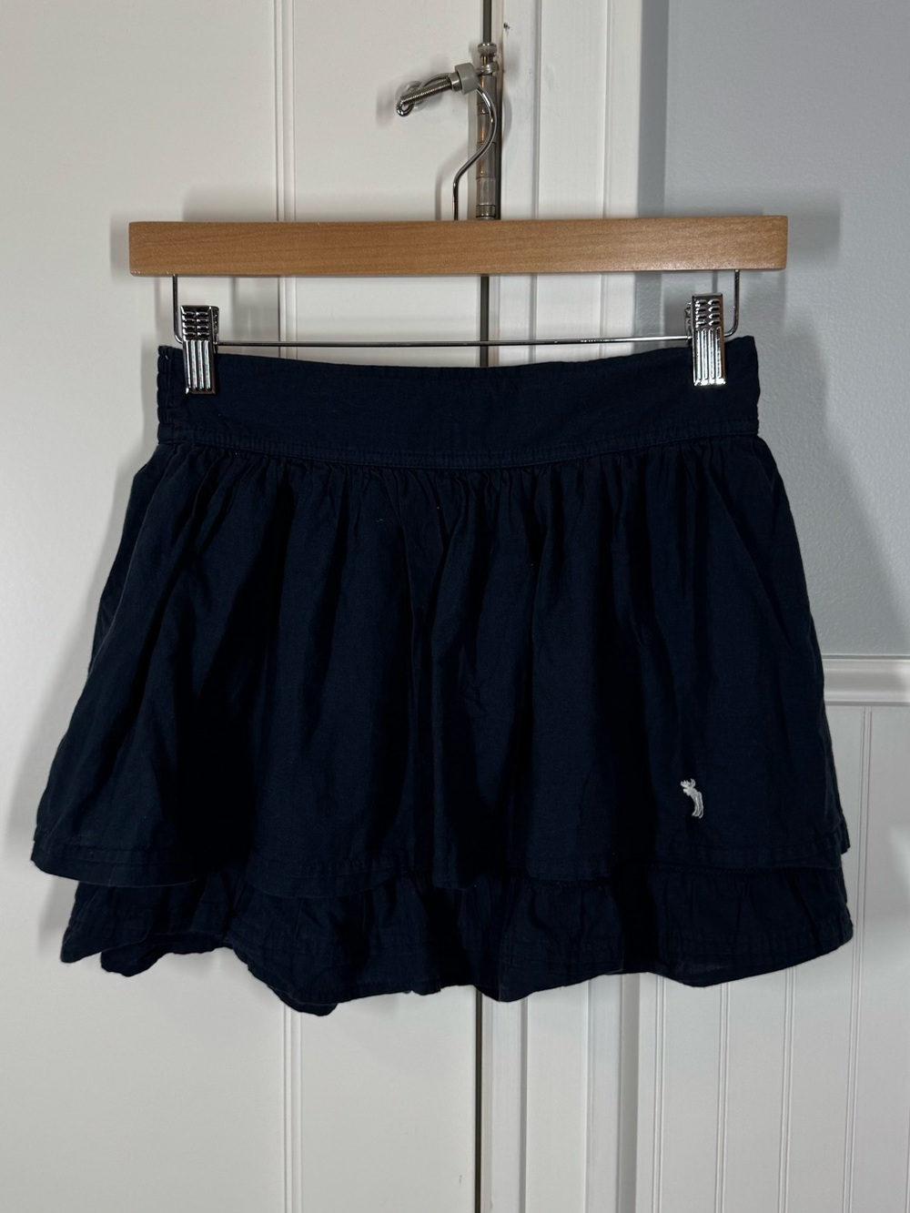 Y2K Abercrombie Tiered Low Rise Mini Skirt Coquette Ballerina Size‎ medium navy